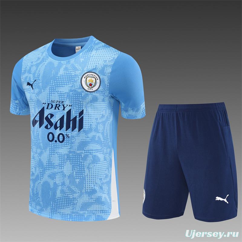 25/26 Manchester City Light Blue Camouflage with XS Short Sleeve+Soccer Shorts