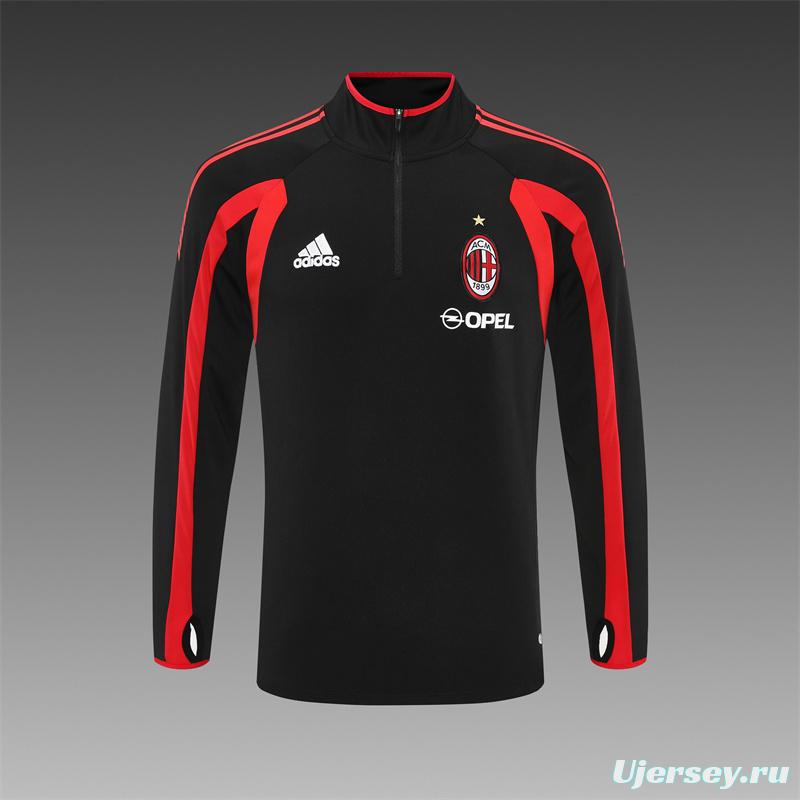 Retro 05/06 AC Milan Black Half Zipper Jacket