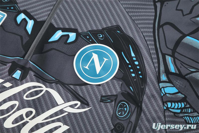 25/26 Napoli Black Grey Camouflage Half Zipper Jacket+Long Pants