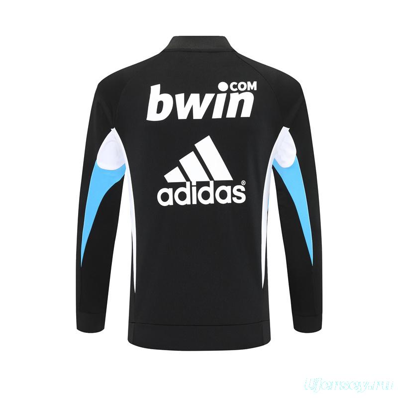 Retro 08/09 Real Madrid Black Half Zipper Jacket
