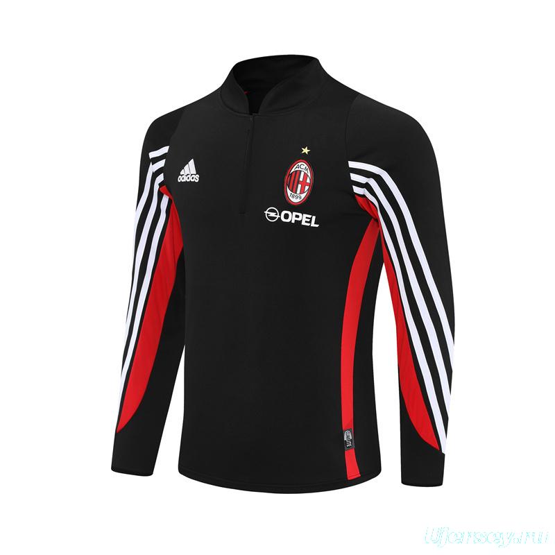 Retro 03/04 AC Milan Black Half Zipper Jacket