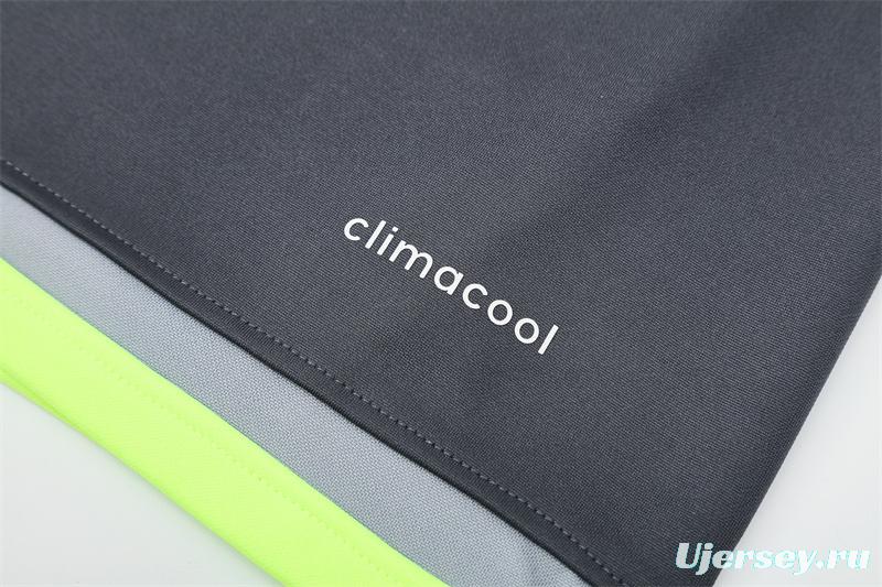 Retro 15/16 Real Madrid Dark Grey Half Zipper Jacket+Long Pants