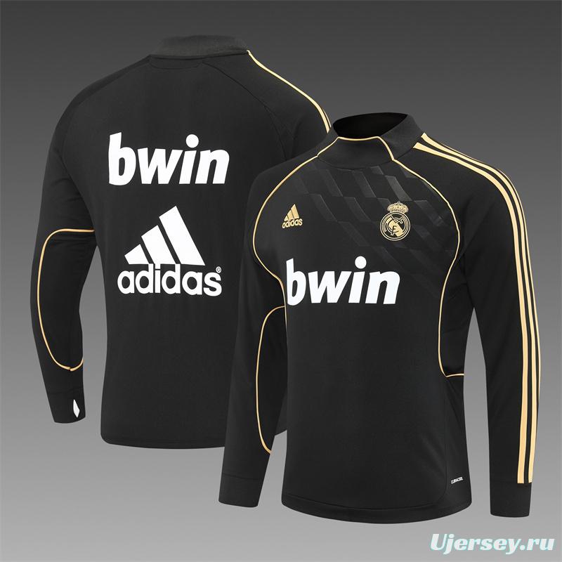 Retro 11/12 Real Madrid Black Half Zipper Jacket
