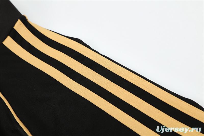 Retro 11/12 Real Madrid Black Half Zipper Jacket+Long Pants