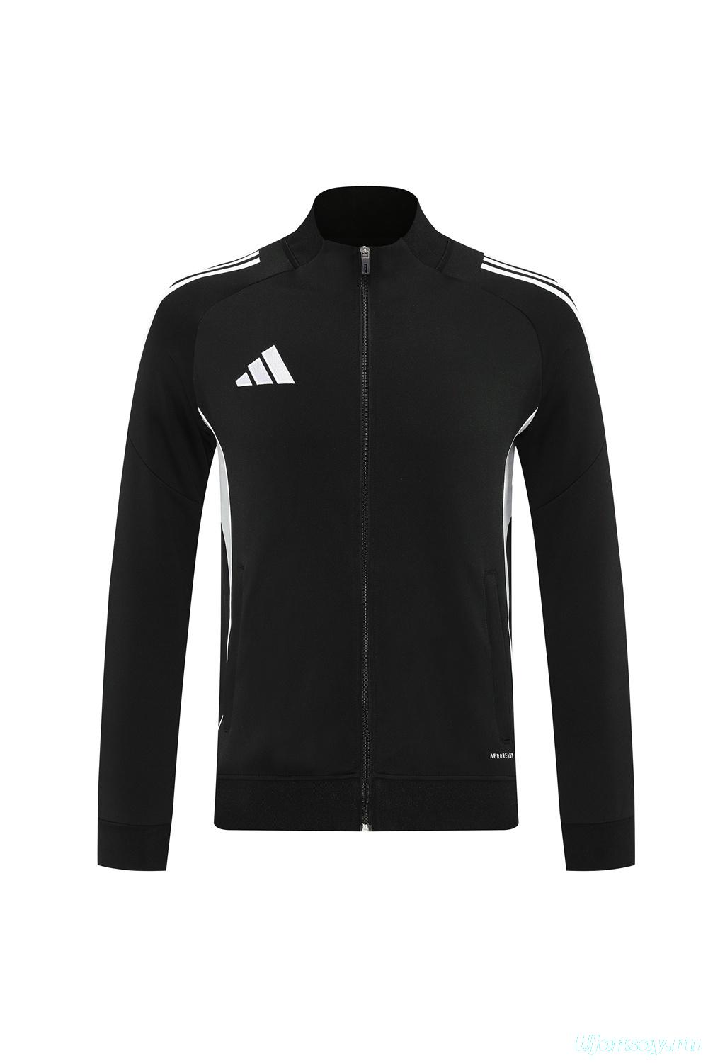 2025 Adidas Black Full Zipper Jacket + Long Pants