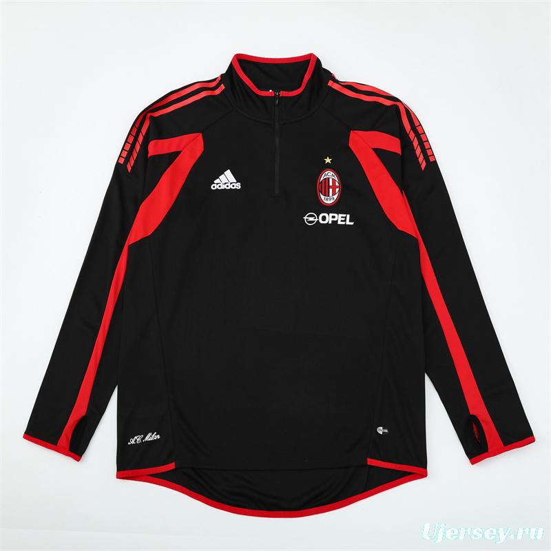 Retro 05/06 AC Milan Black Half Zipper Jacket