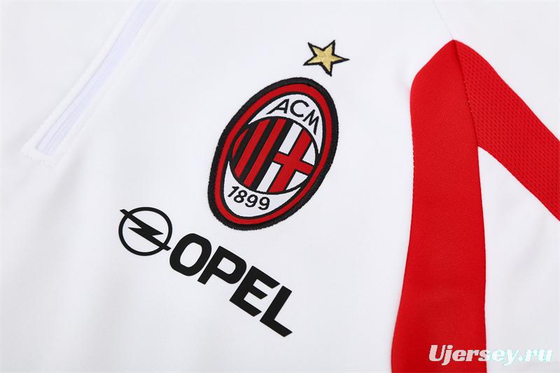 Retro 05/06 AC Milan White Half Zipper Jacket