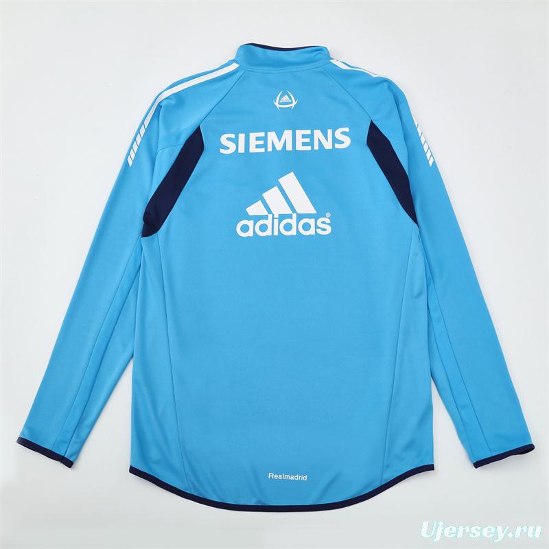 Retro 05/06 Real Madrid Light Blue Half Zipper Jacket+Long Pants