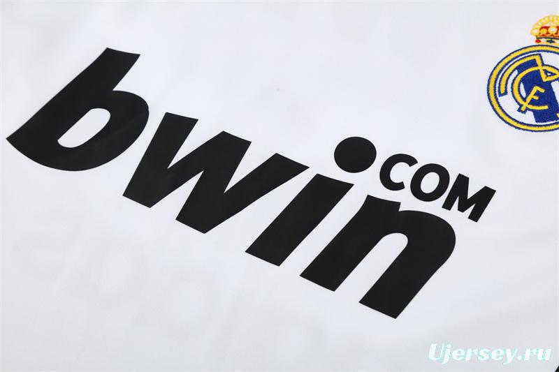 Retro 08/09 Real Madrid White Half Zipper Jacket