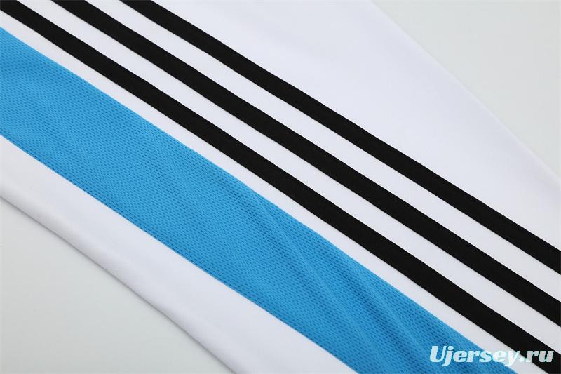 Retro 03/04 Real Madrid White Half Zipper Jacket+Long Pants