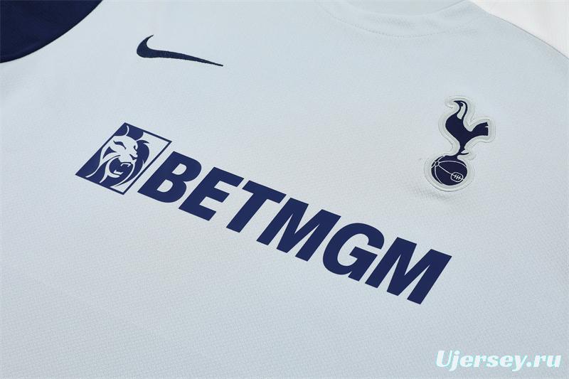 25/26 Tottenham Hotspur Grey with XS Short Sleeve+Soccer Shorts