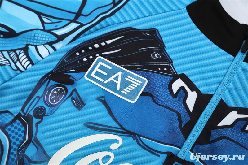 25/26 Napoli Light Blue Camouflage Half Zipper Jacket+Long Pants