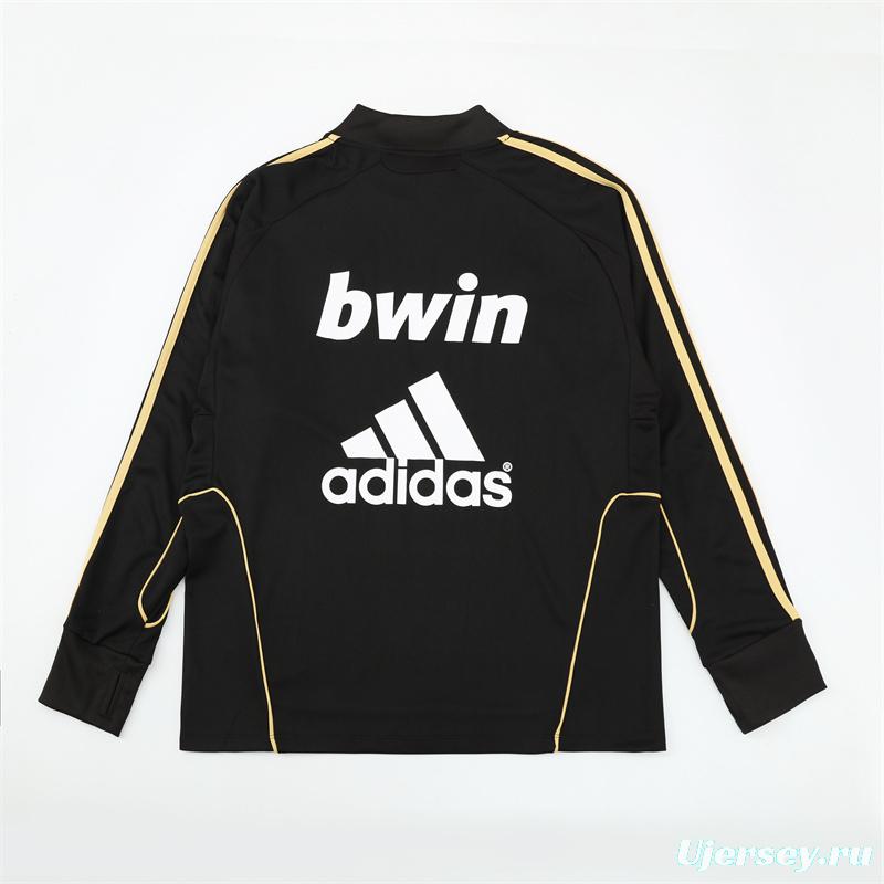 Retro 11/12 Real Madrid Black Half Zipper Jacket