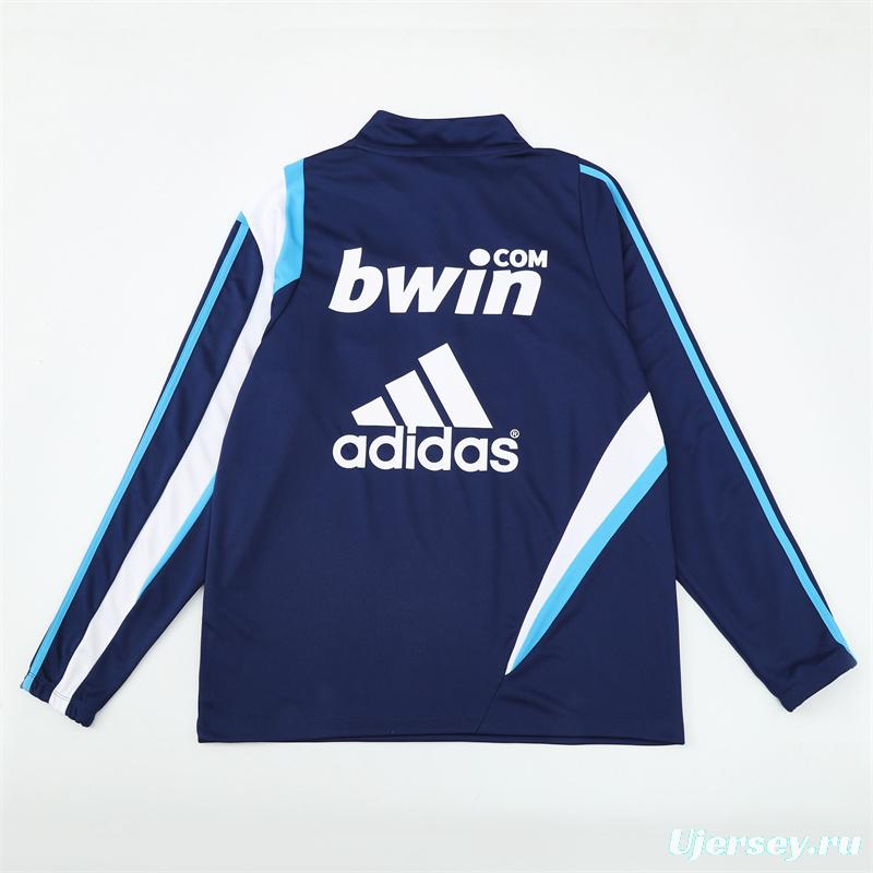 Retro 09/10 Real Madrid Royal Blue Half Zipper Jacket+Long Pants