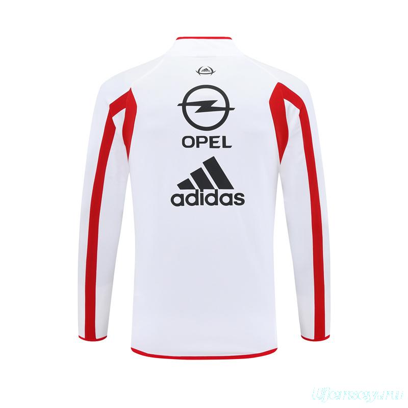 Retro 05/06 AC Milan White Half Zipper Jacket+Long Pants