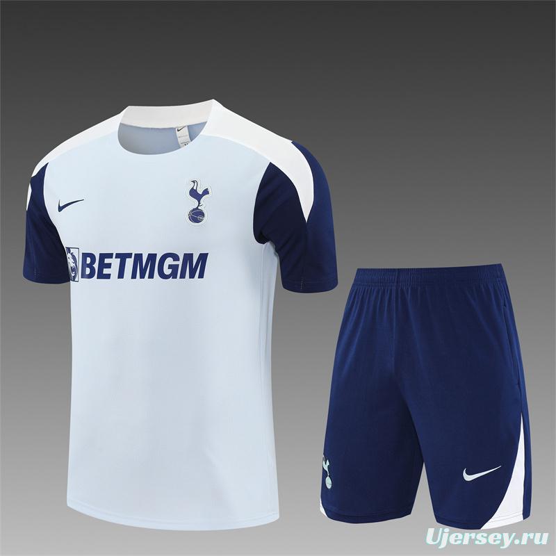 25/26 Tottenham Hotspur Grey with XS Short Sleeve+Soccer Shorts