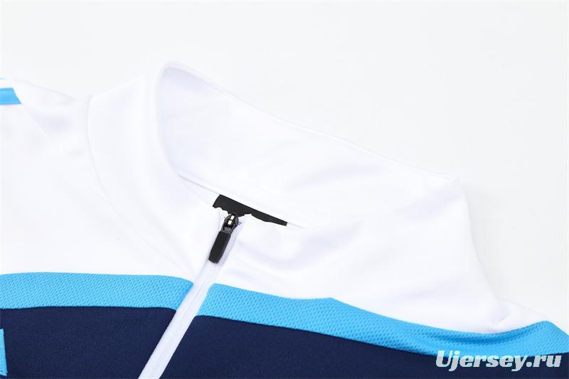 Retro 09/10 Real Madrid White Half Zipper Jacket