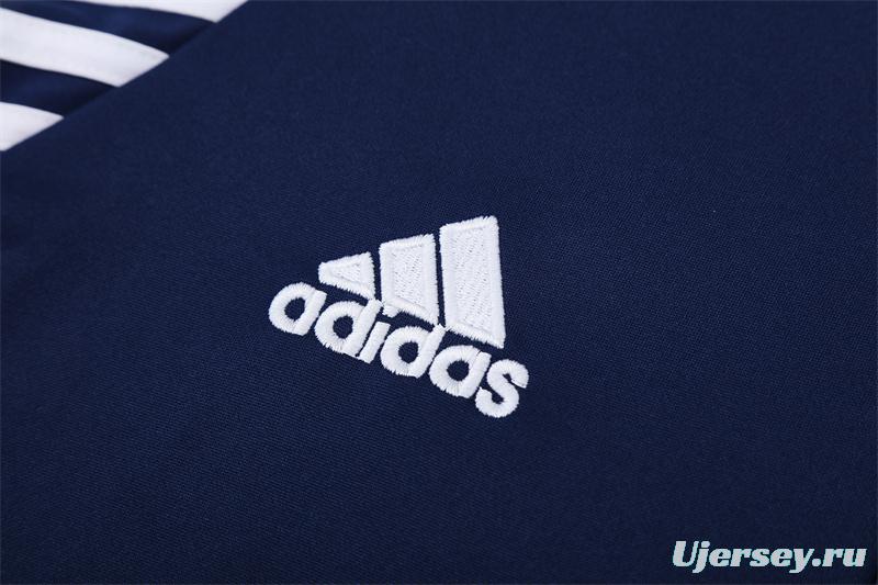 Retro 03/04 Real Madrid Royal Blue Half Zipper Jacket+Long Pants