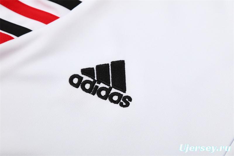 Retro 03/04 AC Milan White Half Zipper Jacket+Long Pants