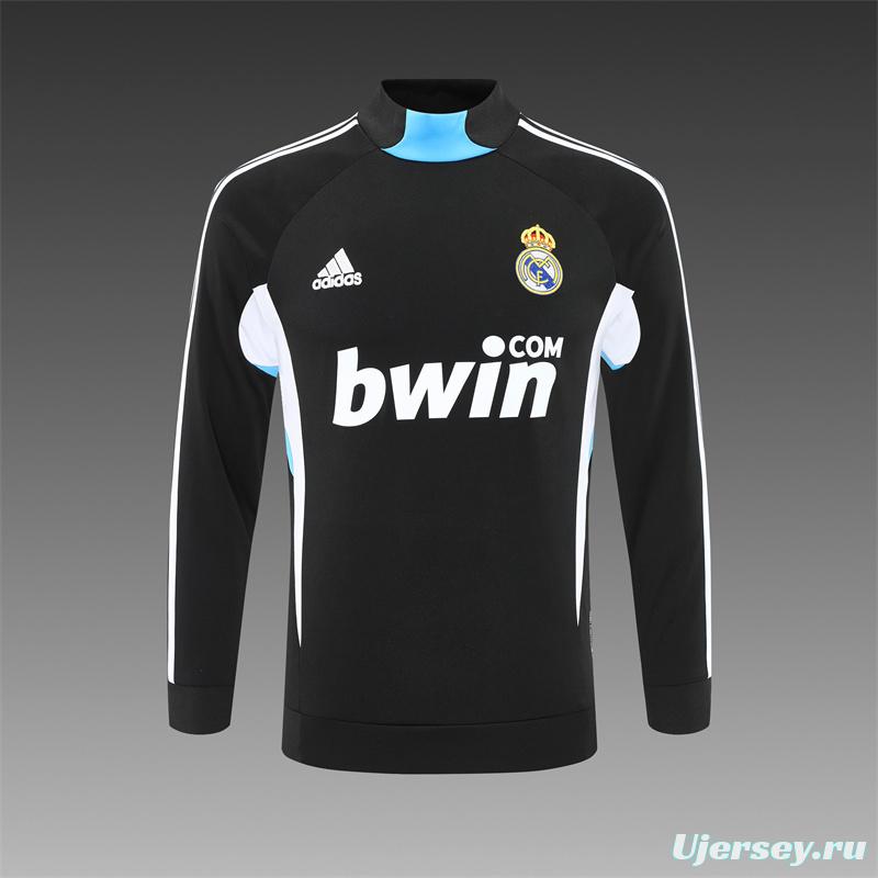Retro 08/09 Real Madrid Black Half Zipper Jacket