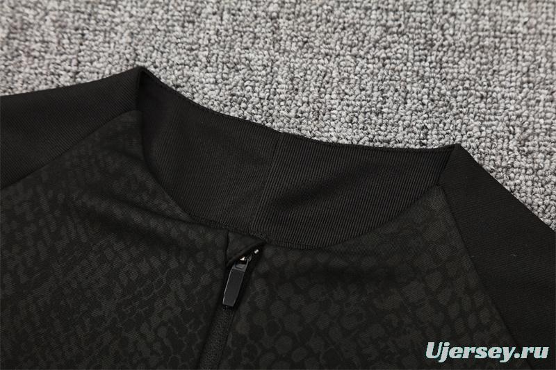 25/26 Barcelona Black Joint Edition Half Zipper Jacket+Long Pants