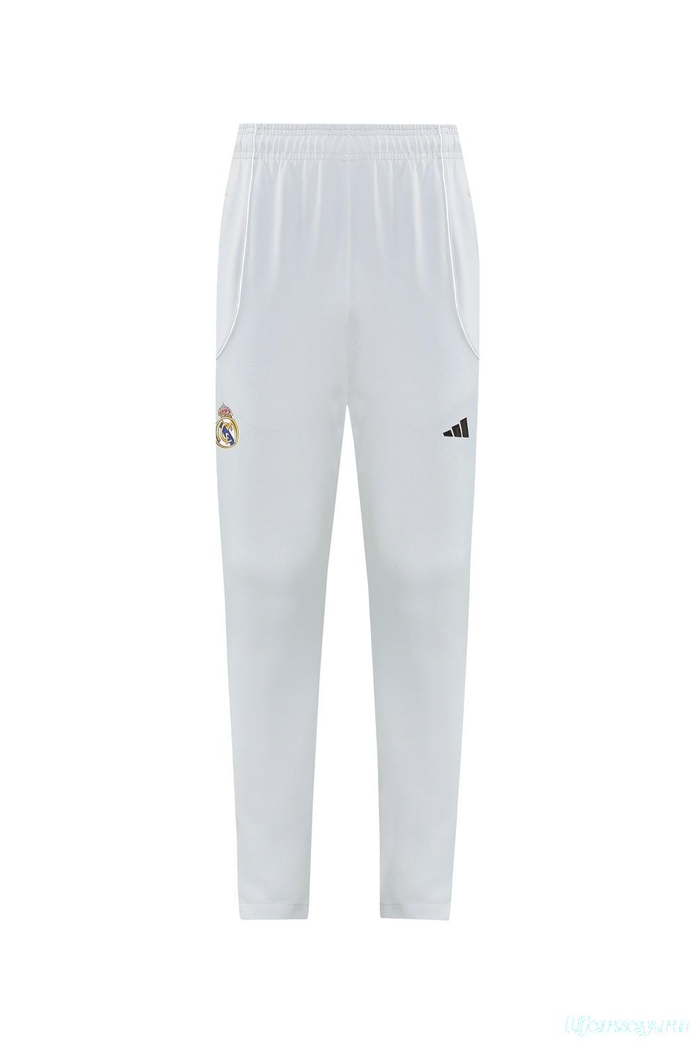 25/26 Real Madrid Grey Full Zipper Jacket + Long Pants