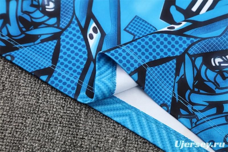 25/26 Napoli Light Blue Camouflage Half Zipper Jacket+Long Pants