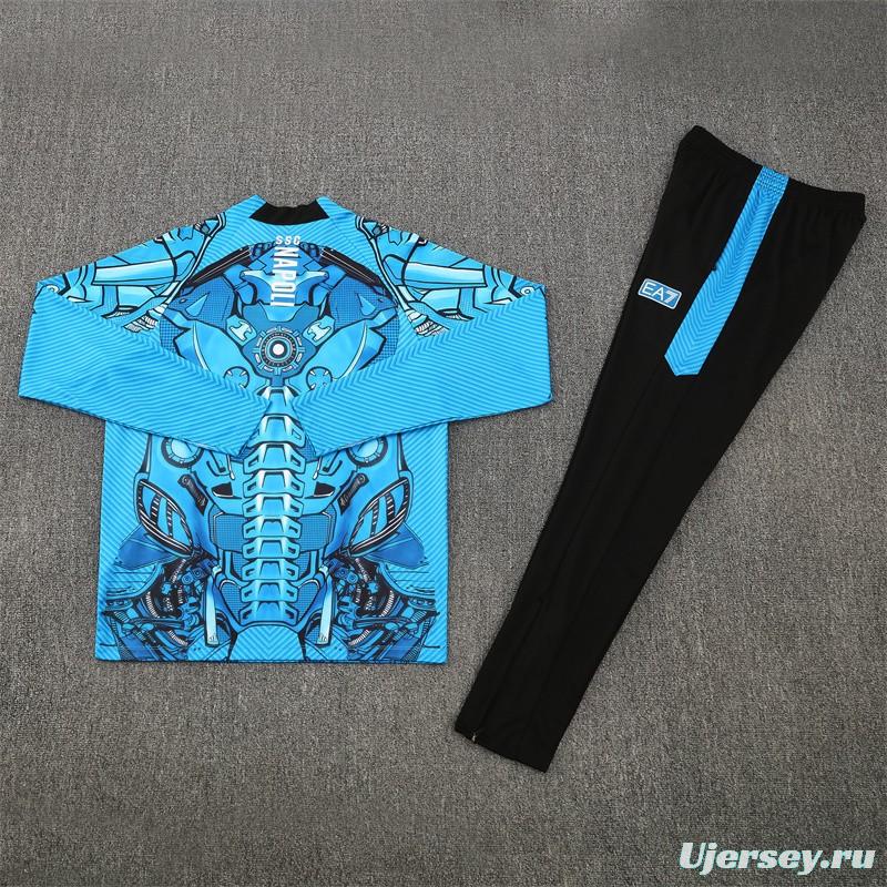 25/26 Napoli Light Blue Camouflage Half Zipper Jacket+Long Pants