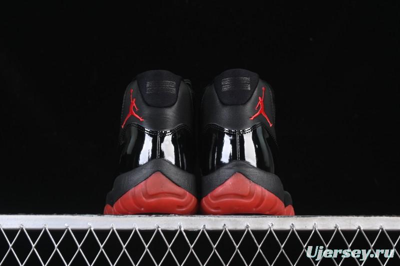 Nike Air Jordan 11 Retro Black Red Basketball Shoes - 378037-326