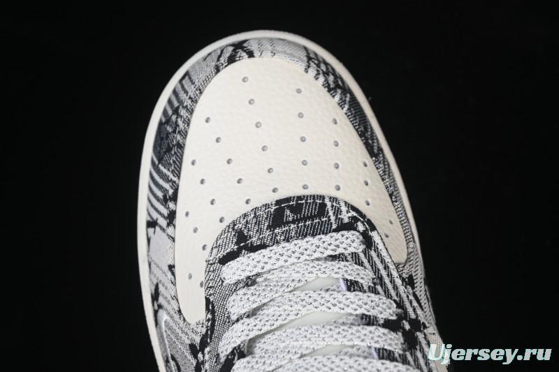 Nike Air Force 1 '07 Low LV Collaboration Gray Floral Canvas Casual Sneakers - DF0188-077