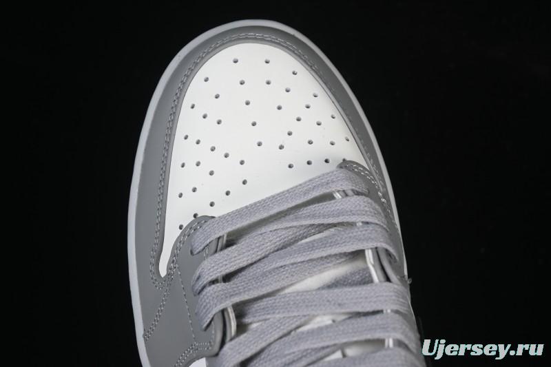 Dior Air Jordan 1 Low White Grey Collaboration Low-Top Sneakers - CN8608-002