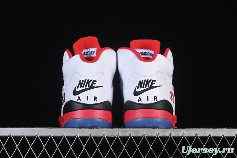 Nike Air Jordan 5 Retro Fire Red Black Tongue Basketball Shoes - HQ7978-101