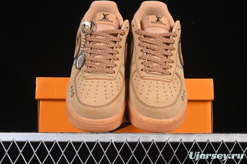 Nike Air Force 1 '07 Low LV Collaboration Wheat Print Casual Sneakers - DK0188-082