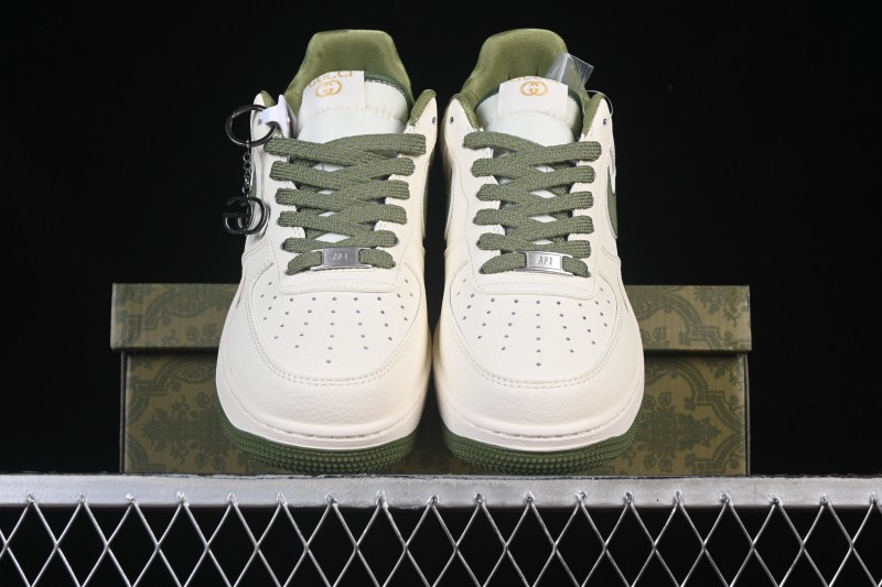 Nike Air Force 1'07 Low Gucci Collaboration Military Green Multi-Color Low-Top Casual Sneakers - XX3168-211