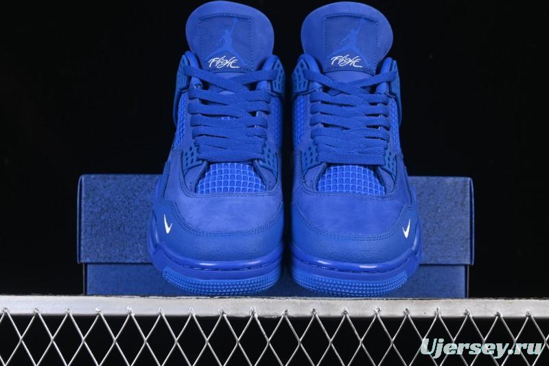 Nike Nigel Sylvester x Air Jordan 4 Retro Blue Collaboration Basketball Shoes - HF4340-400