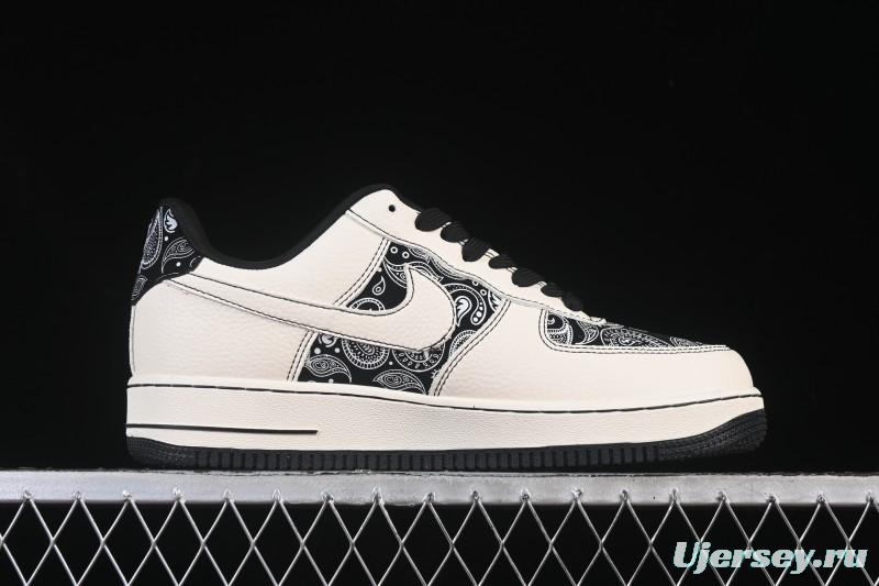 Nike Air Force 1'07 Low Cashew Flower Classic White Black Low-Top Casual Sneakers - ZD1988-005