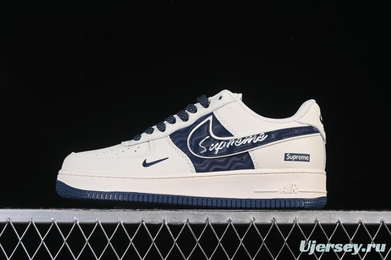 Nike Air Force 1'07 Low Supreme Co-branded Ripple Beige Blue Casual Skate Shoes - XY2025-001
