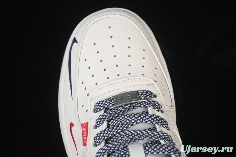 Nike Air Force 1'07 Low Collaboration Beige Camouflage Red Blue Hook Casual Skate Shoes - XD2588-609