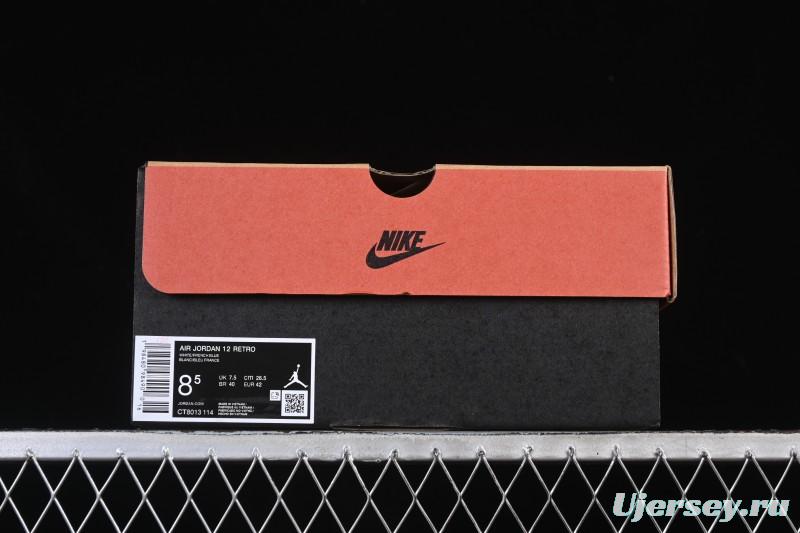 Nike Air Jordan 12 Retro French Blue And White Basketball Shoes - CT8013-114