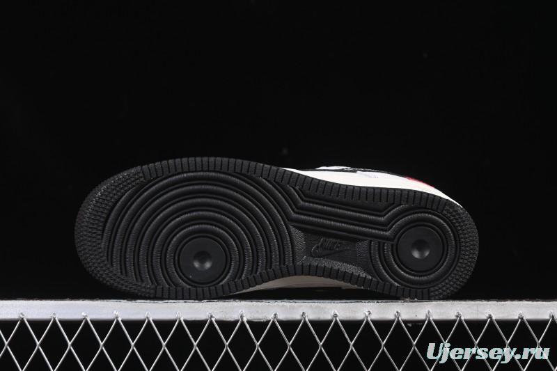 Nike Air Force 1 '07 Low LV Collaboration Black Swoosh Woven Label Casual Sneakers - CX5050-Y23