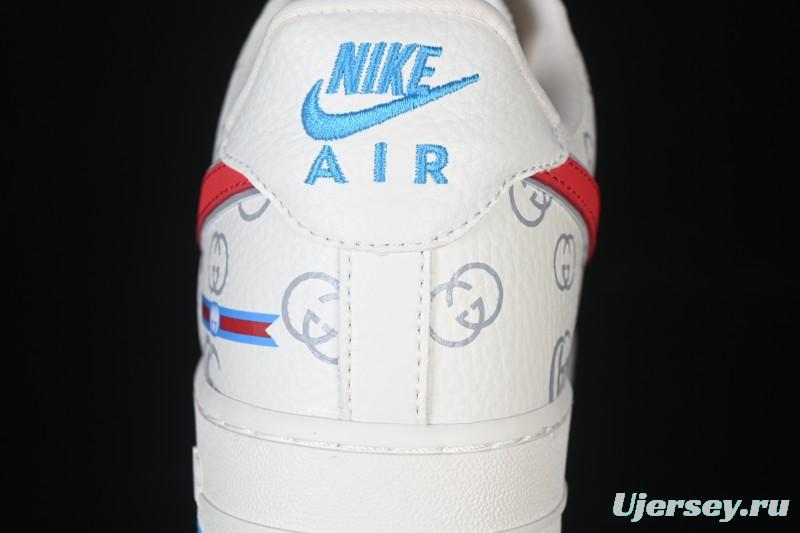 Nike Air Force 1'07 Low Gucci Collaboration White Red Blue Low-Top Casual Sneakers - SC0601-572