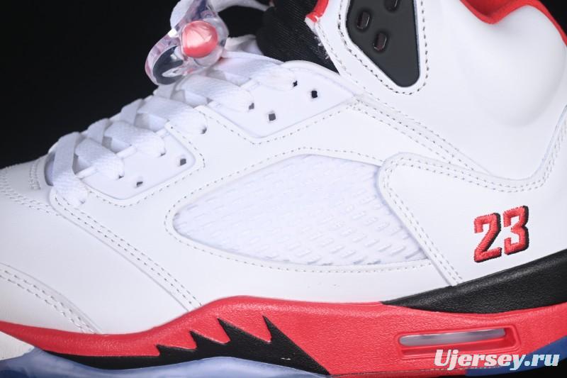Nike Air Jordan 5 Retro Fire Red Black Tongue Basketball Shoes - HQ7978-101