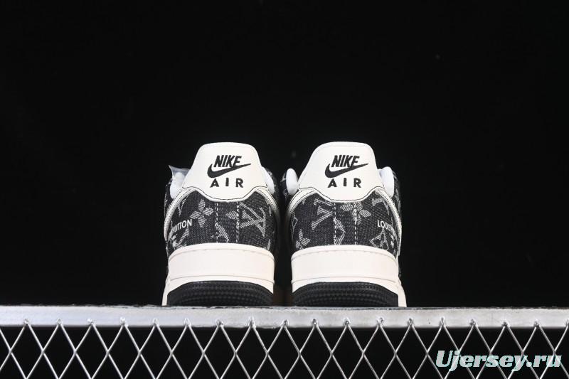 Nike Air Force 1 '07 Low LV Collaboration Denim Beige Black Stitching Casual Sneakers - MZ9588-815