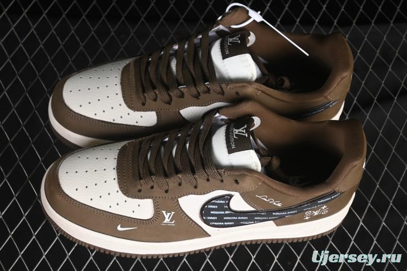 Nike Air Force 1 '07 Low LV Collaboration Military Green Silver Black Casual Sneakers - DK0188-086