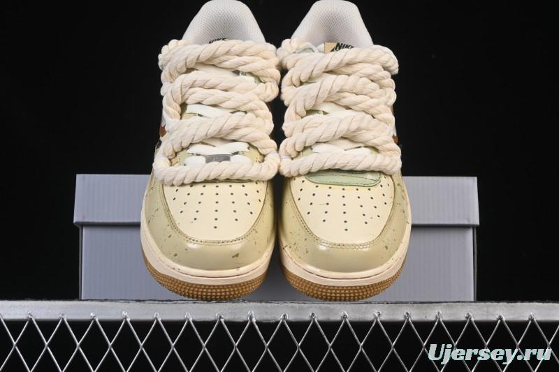 Nike Air Force 1 '07 Low Milk Coffee Bear Hand-Drawn Doodle Casual Sneakers - XL2321-666