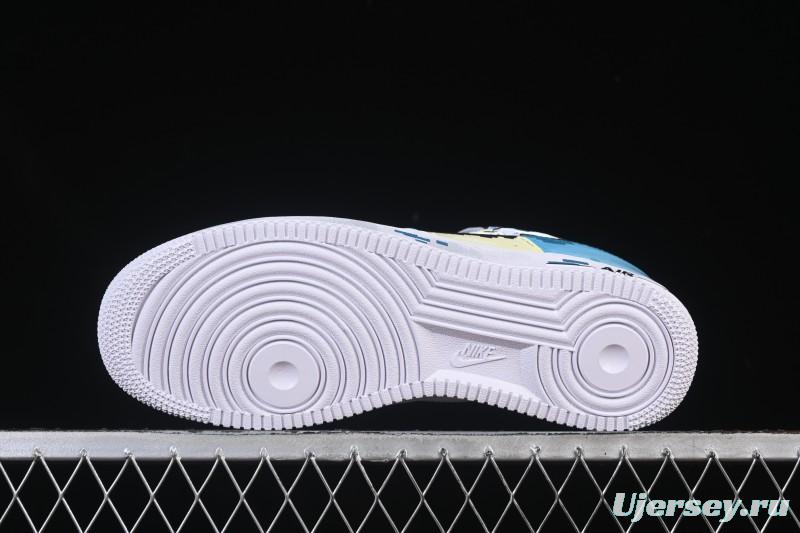 Nike Air Force 1'07 Low Hand-drawn Graffiti Electric Blue Tone Casual Sneakers - FB8917-300