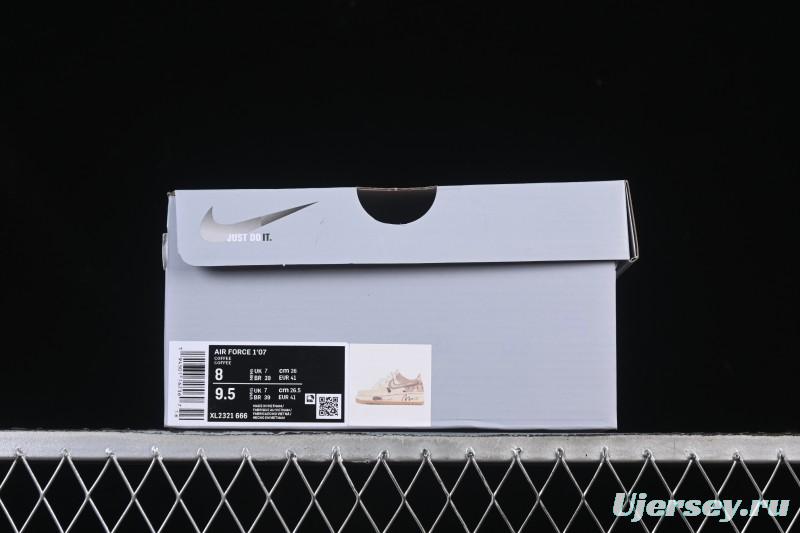 Nike Air Force 1 '07 Low Milk Coffee Bear Hand-Drawn Doodle Casual Sneakers - XL2321-666