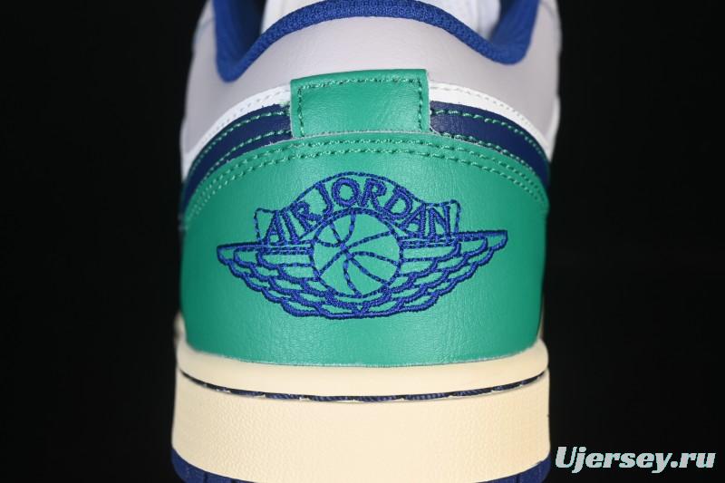 Nike Air Jordan 1 Low AJ1 Blue Green Colorway Low-Top Casual Skate Shoes - 553558-147