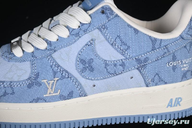Nike Air Force 1 '07 Low LV Collaboration Light Blue Casual Sneakers - YF9511-823