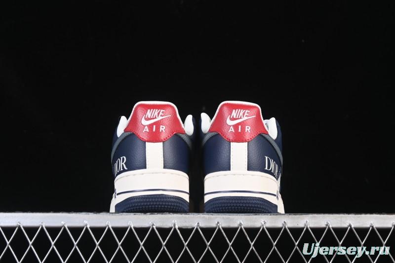 Nike Air Force 1 '07 Low Dior Collaboration White Blue Gray Hook Casual Sneakers - XD2588-603